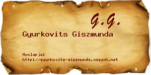Gyurkovits Giszmunda névjegykártya